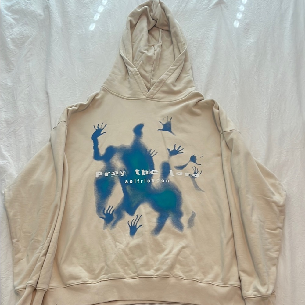 Aelfric Eden Cream and Blue Sweater with Artistic Design